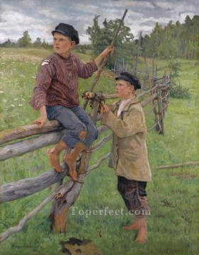 muchachos del campo Nikolay Belsky ruso Pinturas al óleo